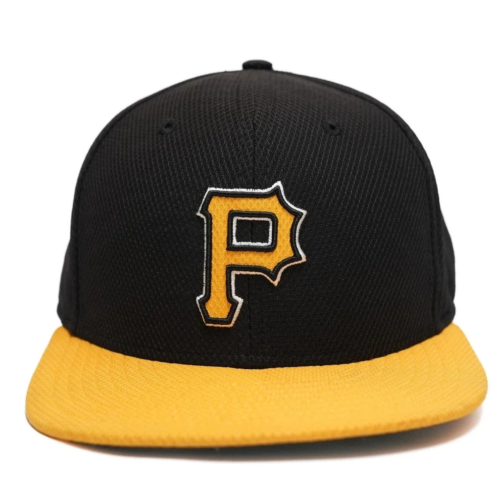 New‎ Era 59FIFTY Pittsburgh Pirates Hat Fitted Size 7 3/8 Black Yellow MLB